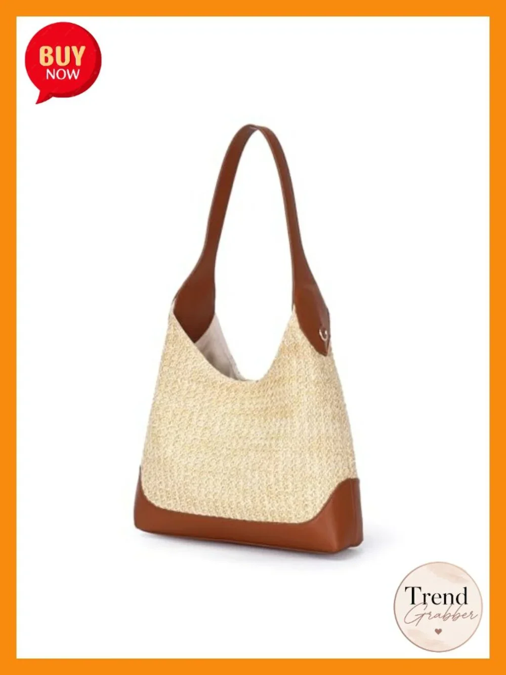 Hobo Straw Woven Shoulder Tote Bag Summer Beach